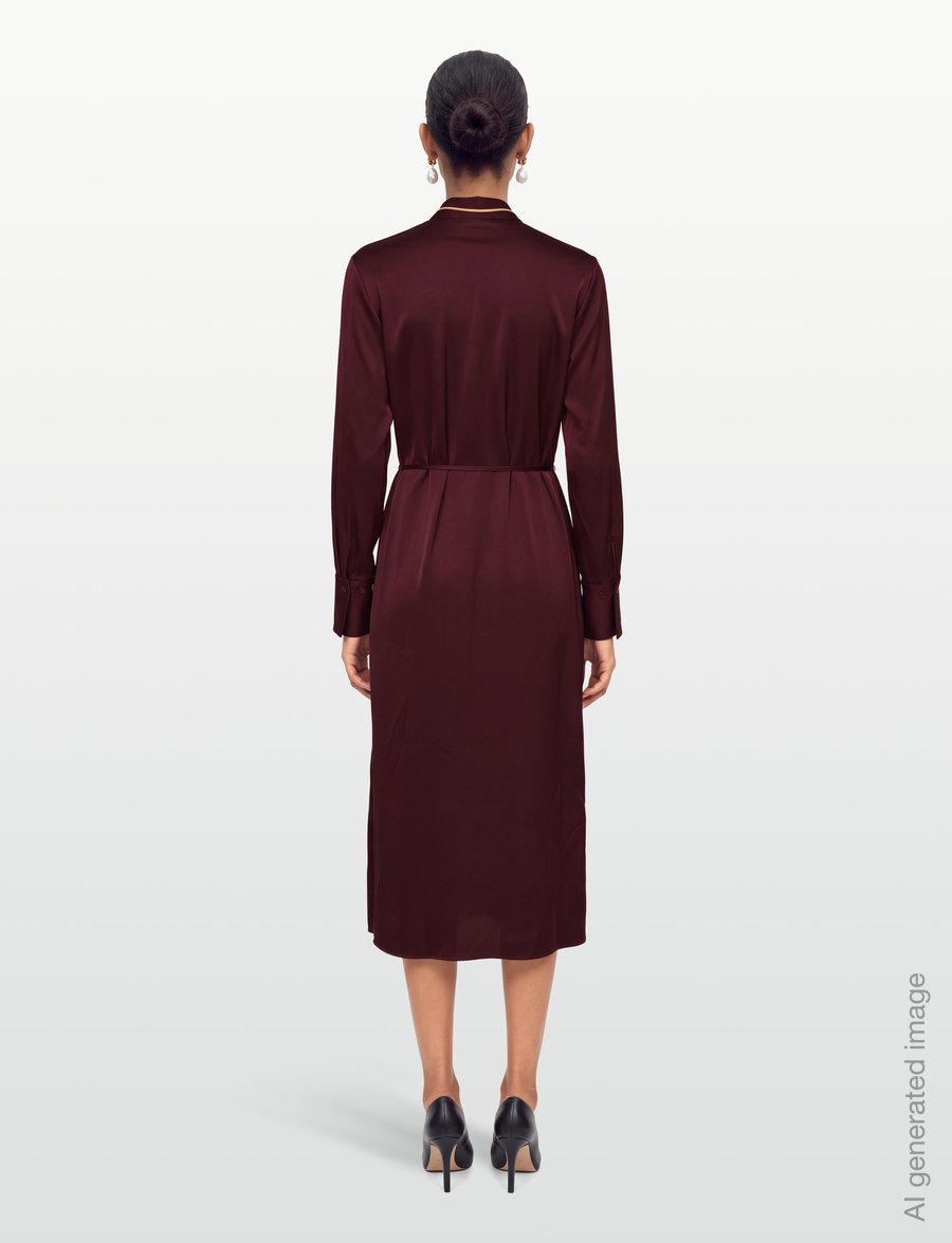Filippa K - Half Placket Dress - hemdkleider - dark burgundy - 4