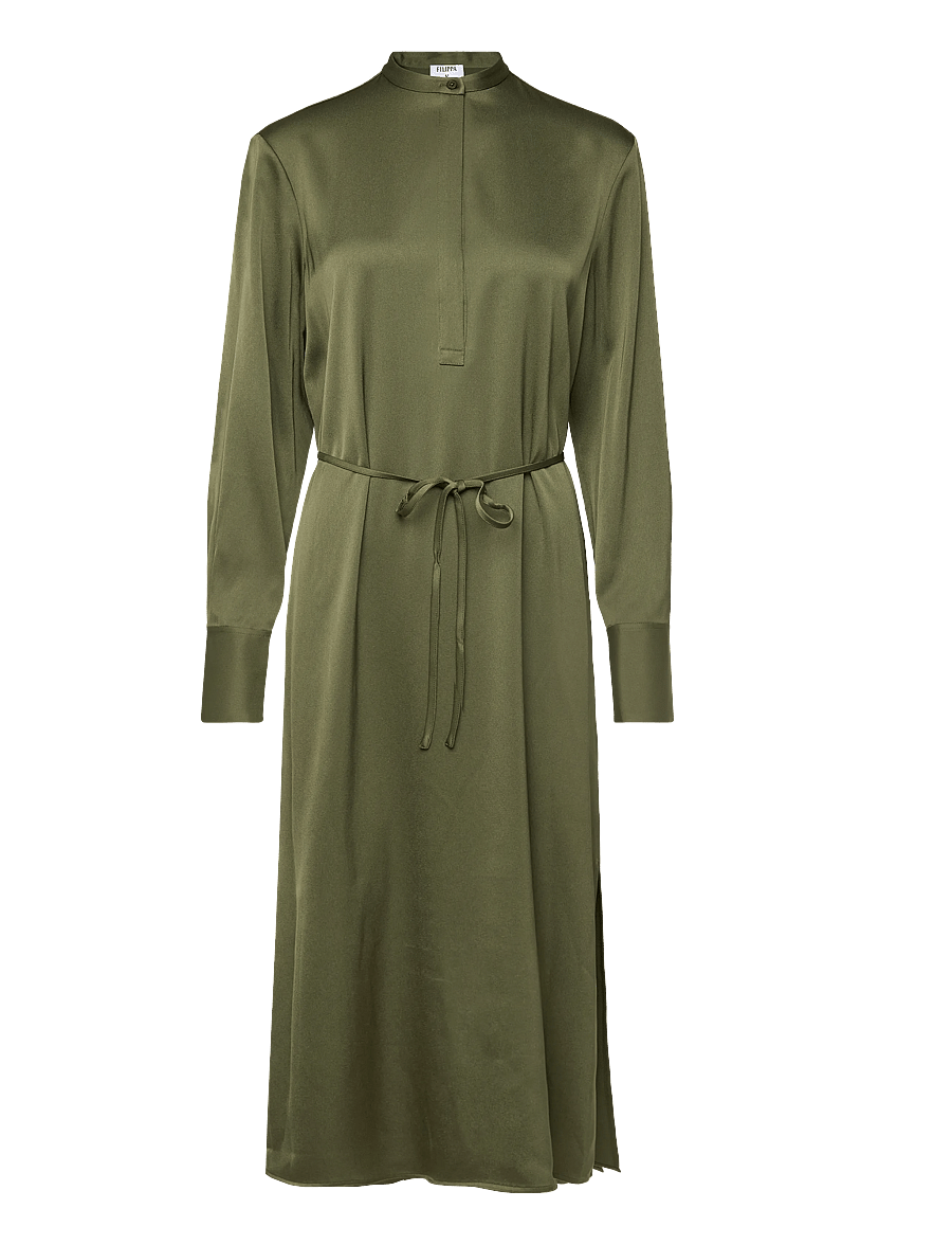 Filippa K - Half Placket Dress - shirt dresses - laurel green - 0