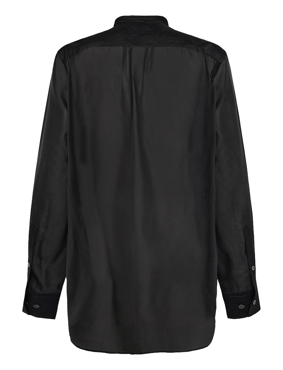 Filippa K - Pleated Stand Collar Shirt - pikkade varrukatega särgid - black - 1