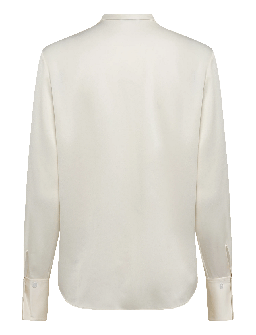 Filippa K - Half Placket Stand Collar Blouse - långärmade blusar - off-white - 2