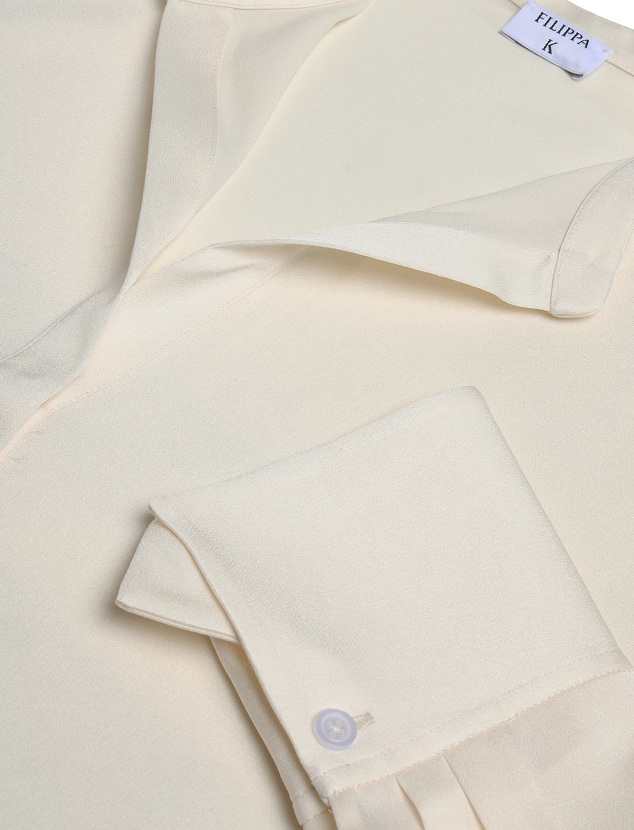 Filippa K - Half Placket Stand Collar Blouse - långärmade blusar - off-white - 5