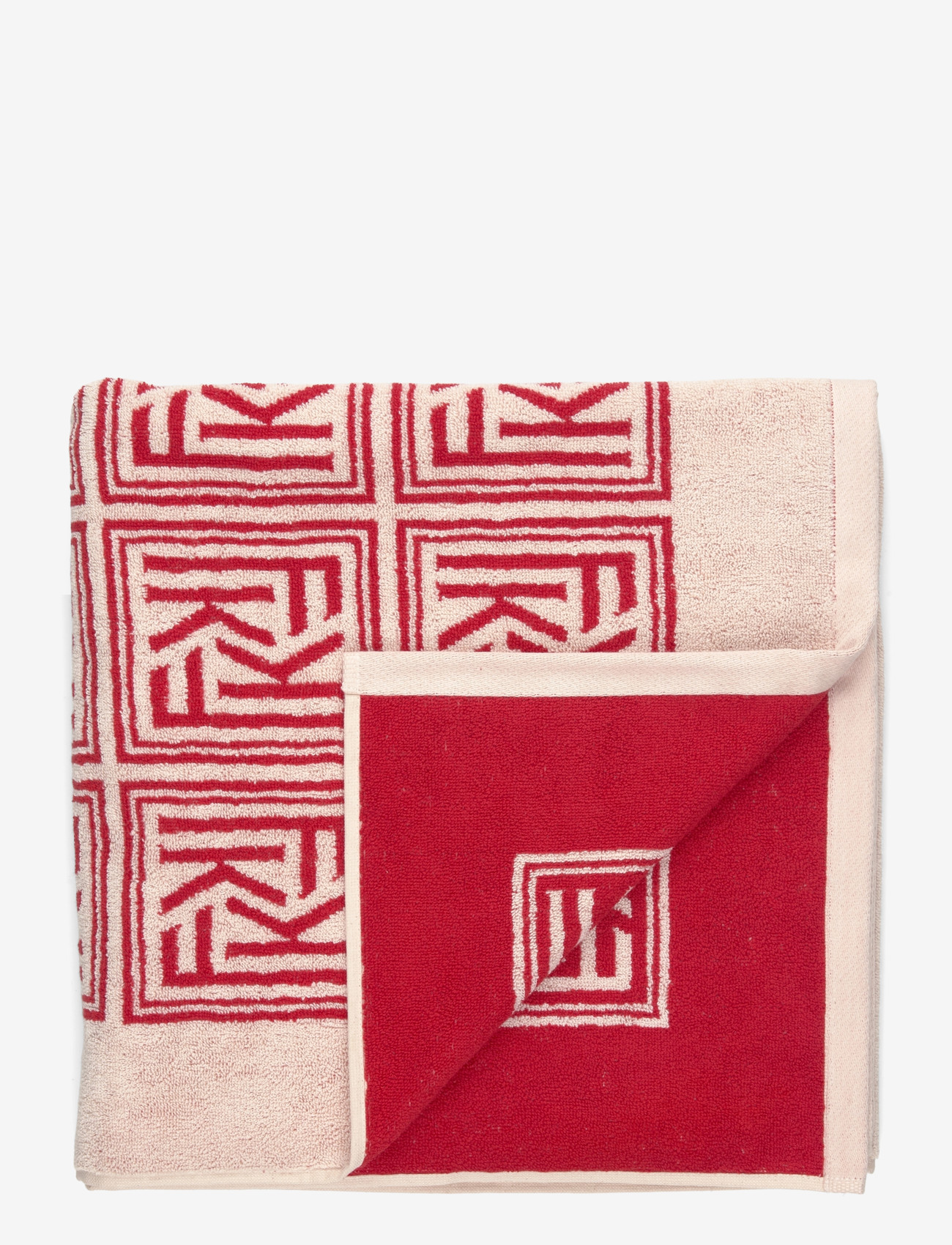 Filippa K - Monogram Beach Towel - saunalinad - off white/ tile red - 0