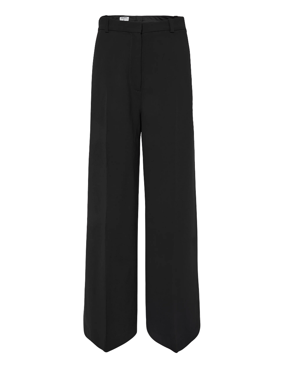 Filippa K - Harlow Drapey Trousers - laia säärega püksid - black - 0