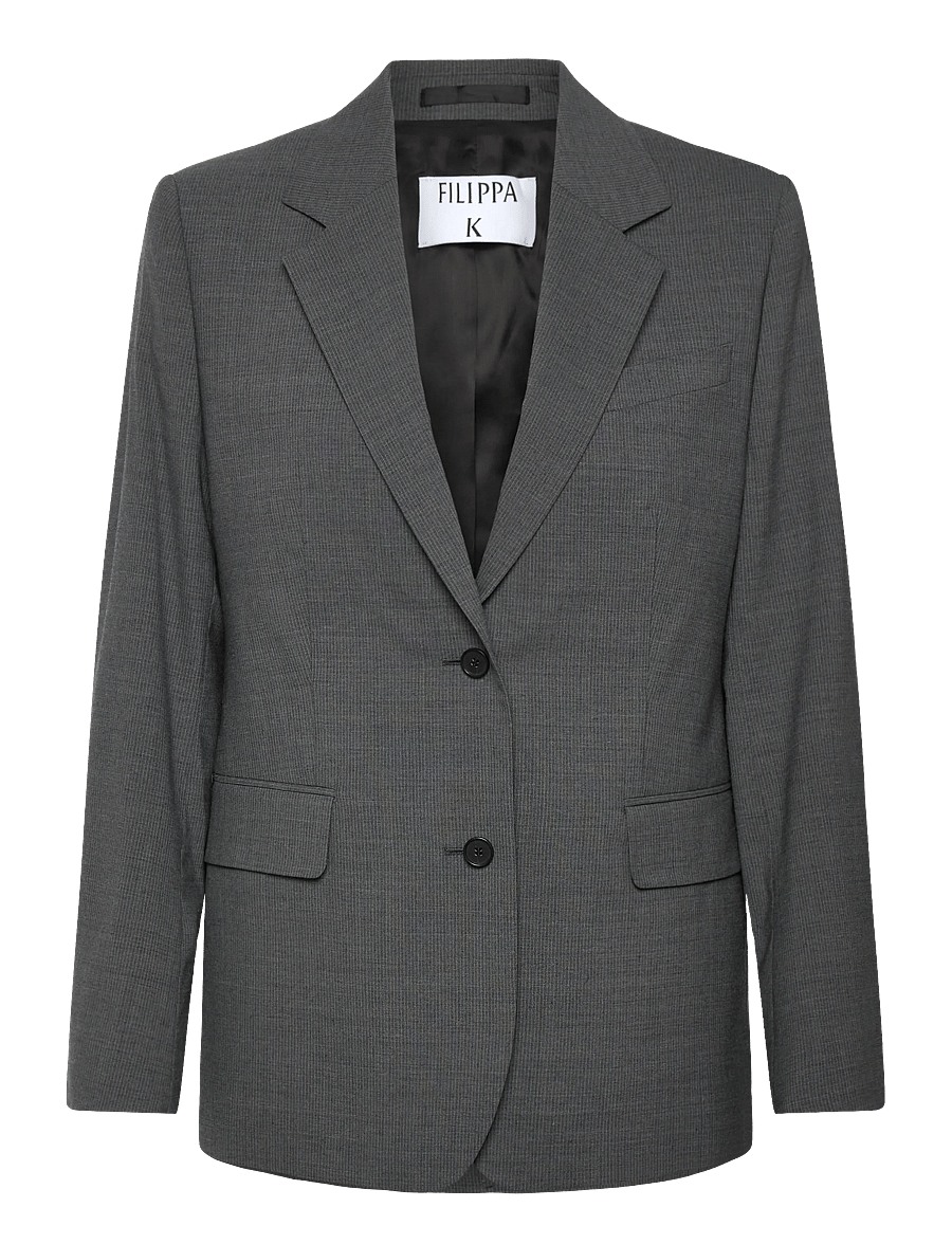 Filippa K - Delilah Pinstripe Blazer - enkelknäppta kavajer - mid grey - 1