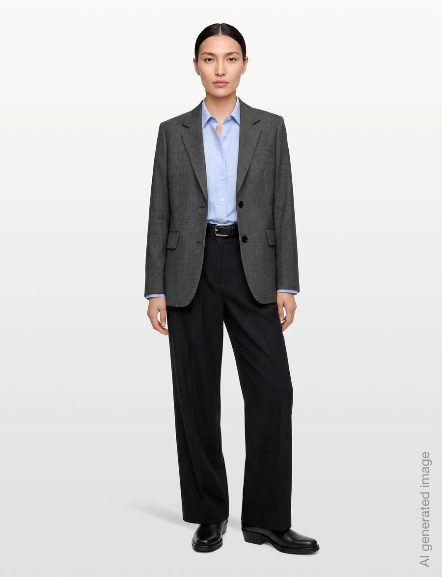 Filippa K - Delilah Pinstripe Blazer - enkelknäppta kavajer - mid grey - 0
