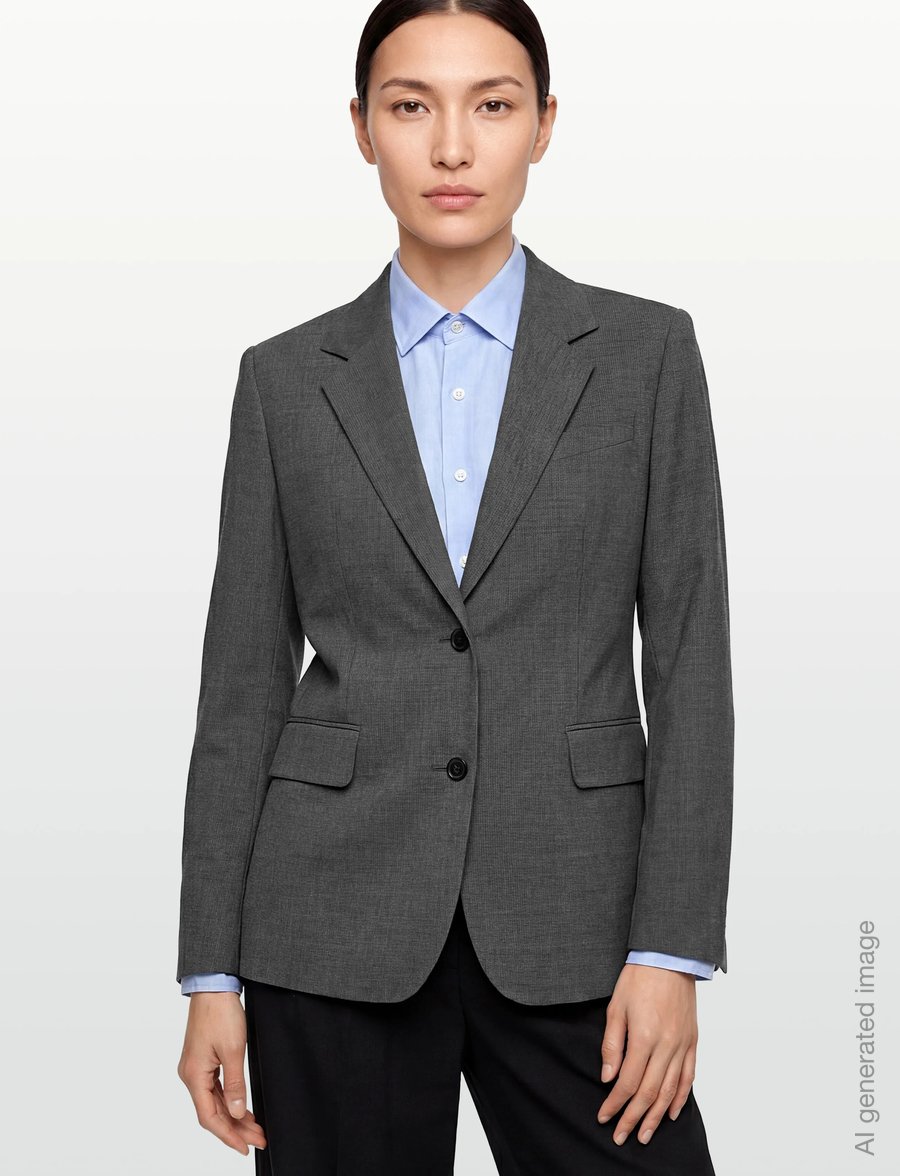 Filippa K - Delilah Pinstripe Blazer - enkelknäppta kavajer - mid grey - 3