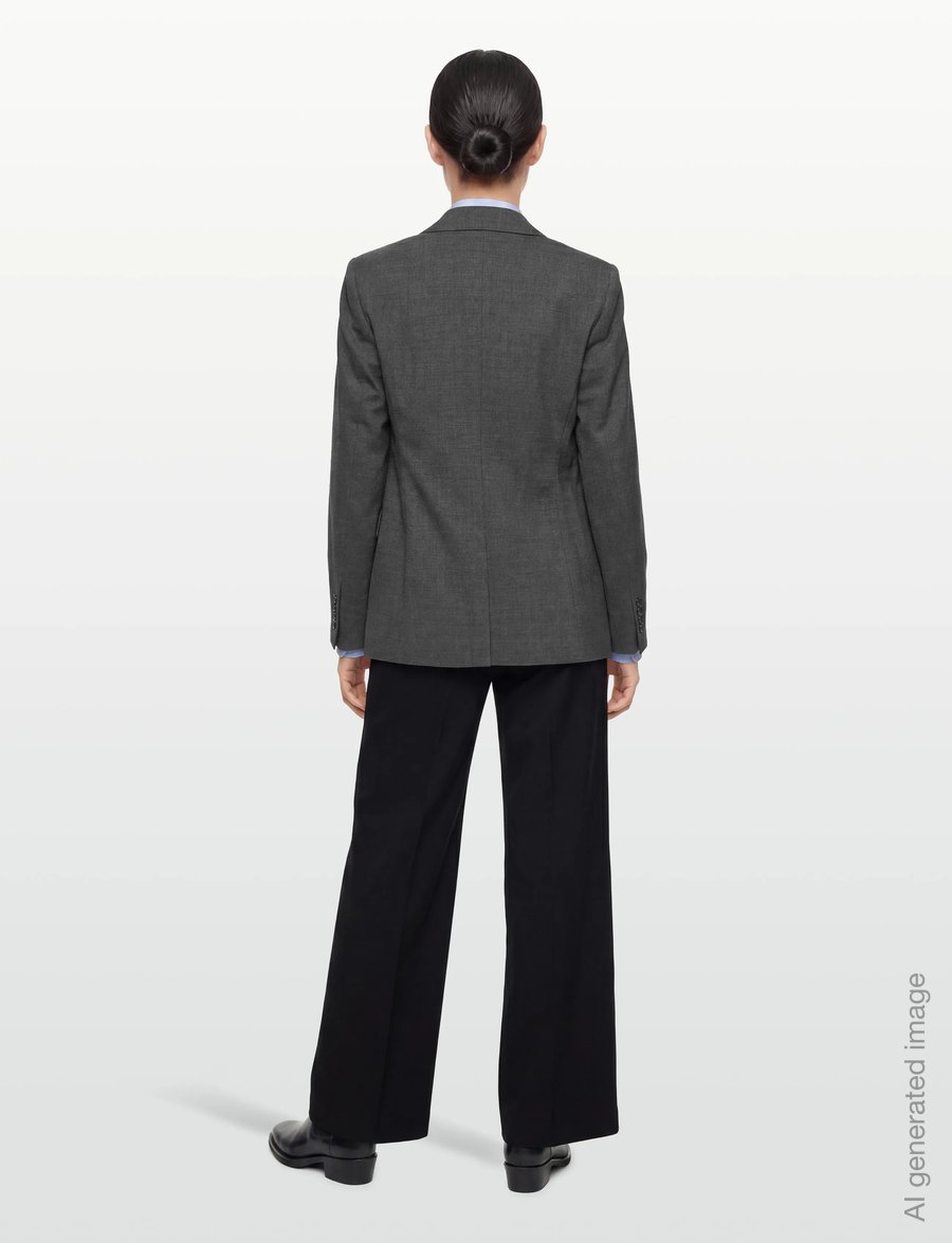 Filippa K - Delilah Pinstripe Blazer - enkelknäppta kavajer - mid grey - 4