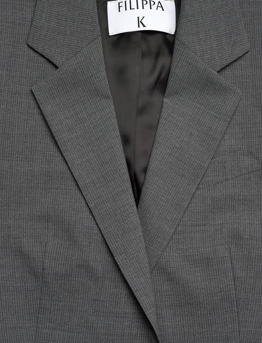 Filippa K - Delilah Pinstripe Blazer - enkelknäppta kavajer - mid grey - 5