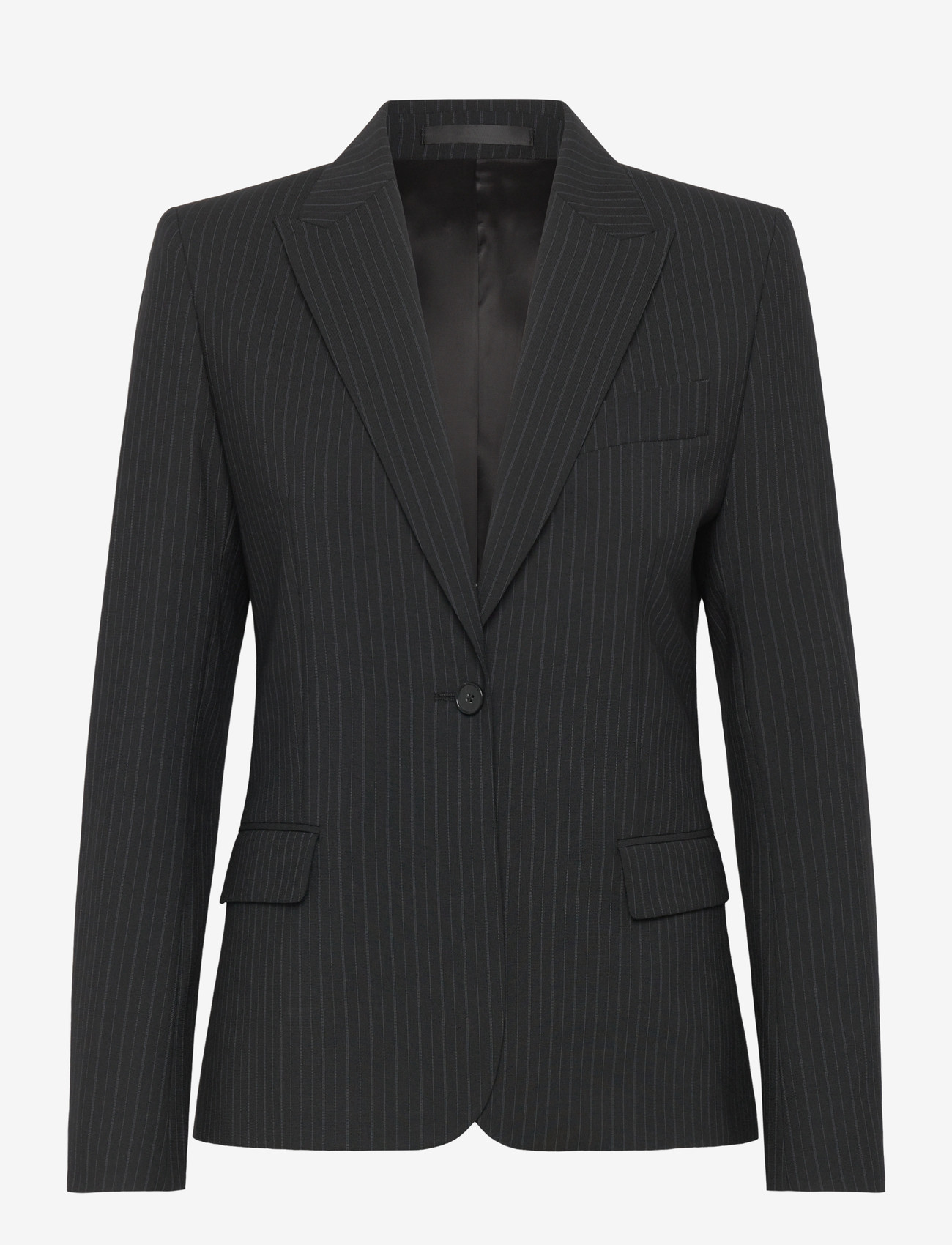 Filippa K - Sasha Pinstripe Blazer - enkeltradede blazere - black - 0