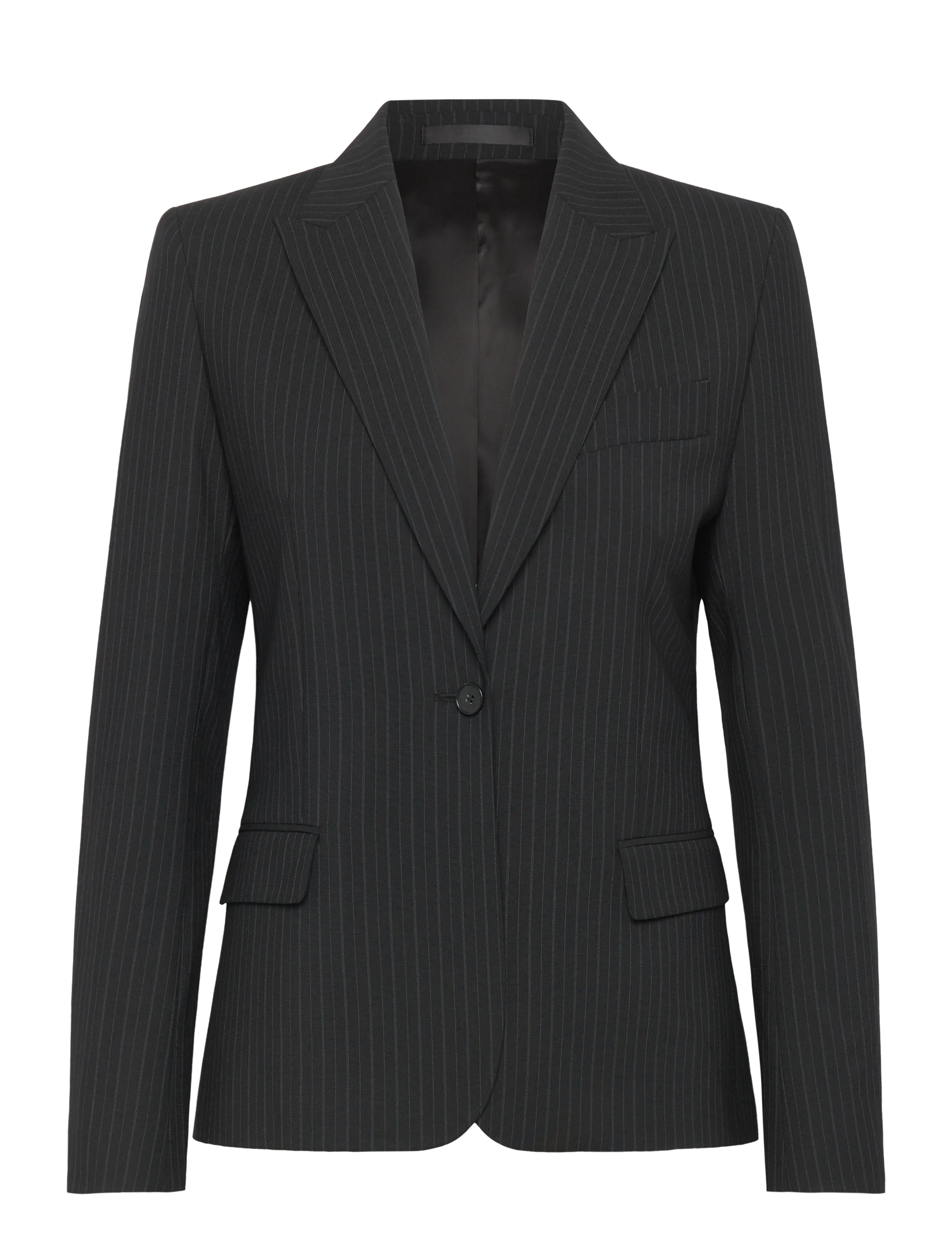 Filippa K Sasha Pinstripe Blazer - Transitional Layering - BLACK / black