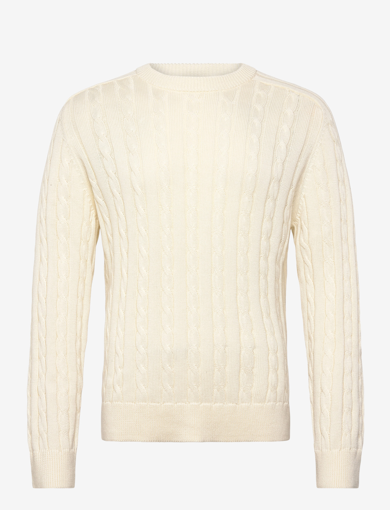 Filippa K - Braided Cotton Crewneck Sweate - Ümmarguse kaelusega kudumid - calico white - 0