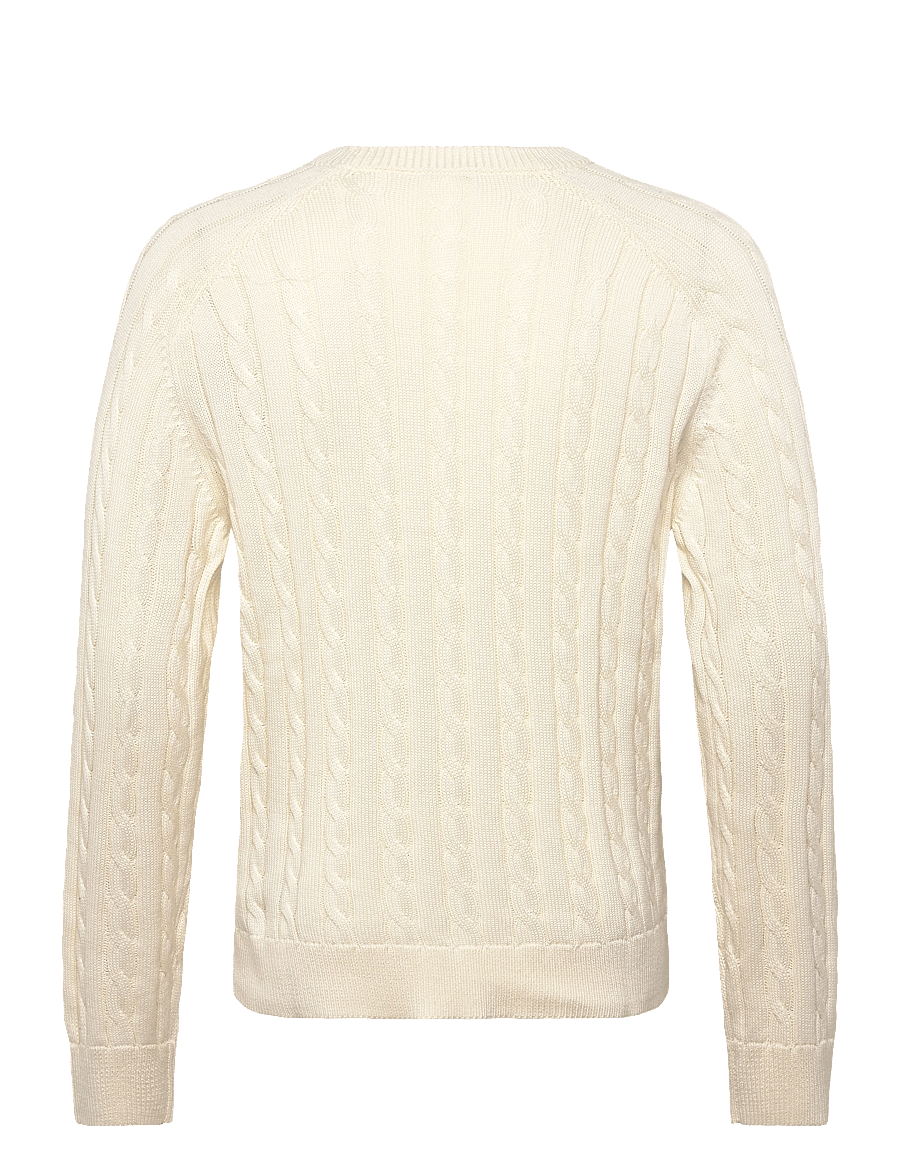 Filippa K - Braided Cotton Crewneck Sweate - knitted round necks - calico white - 2