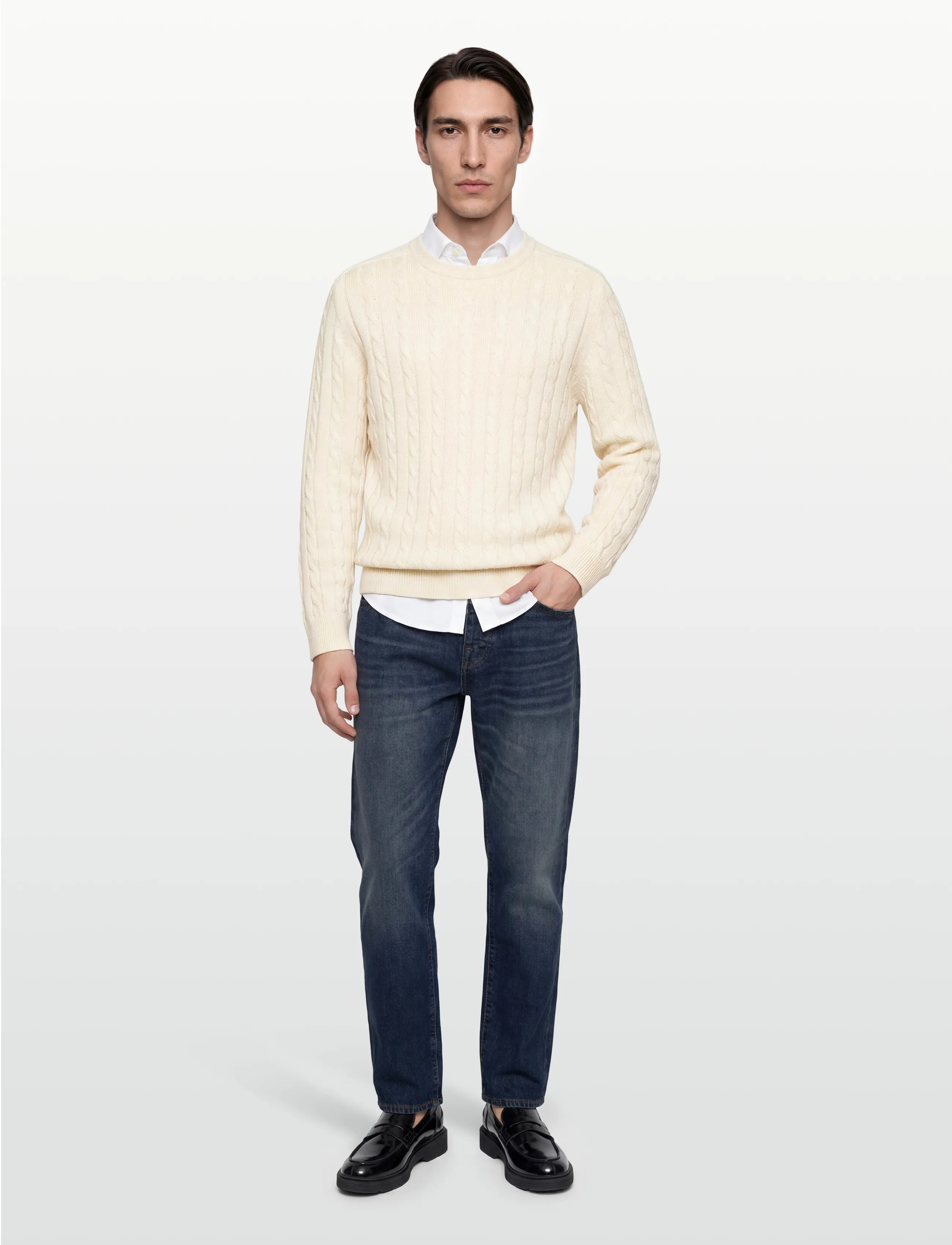 Filippa K - Braided Cotton Crewneck Sweate - rundhals - calico white - 0
