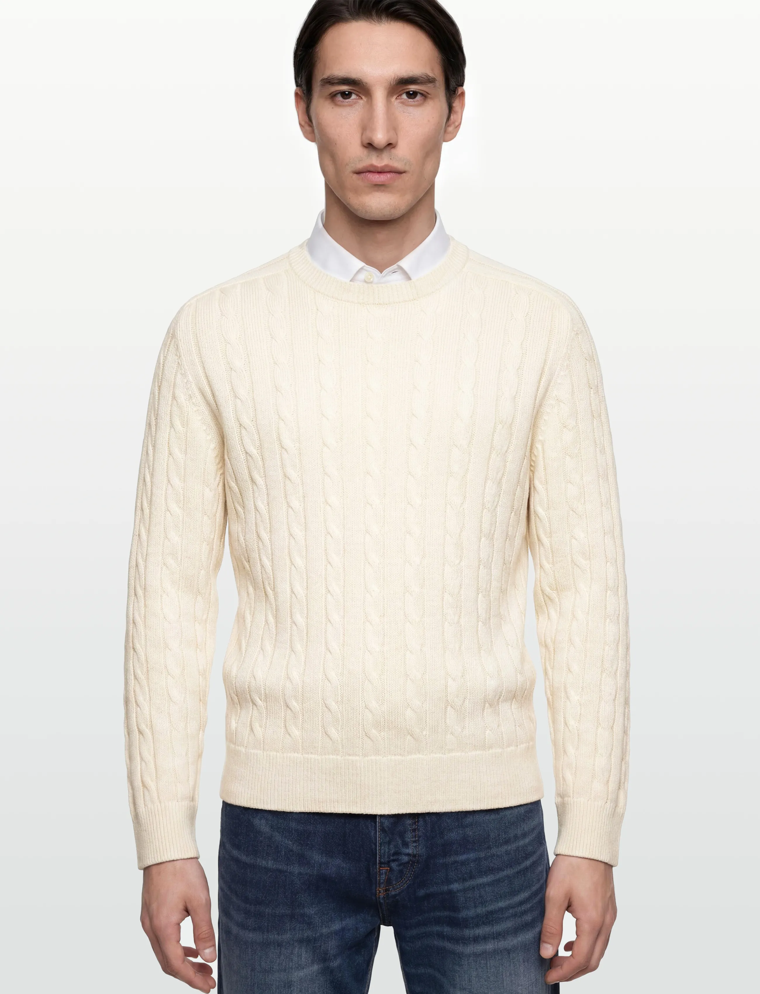 Filippa K - Braided Cotton Crewneck Sweate - rundhals - calico white - 3