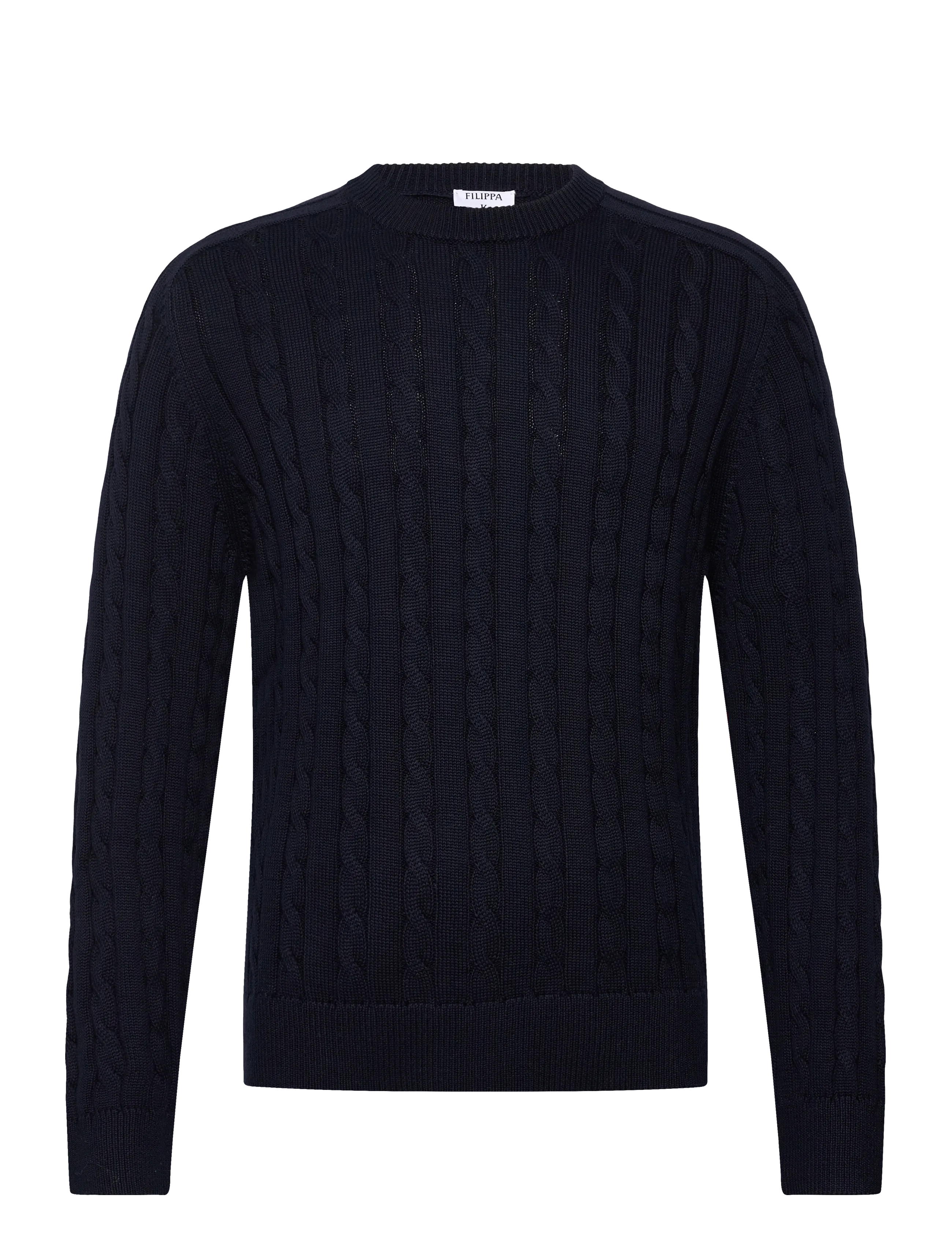 Filippa K Braided Cotton Crewneck Sweate - Rundhals - NAVY / navy