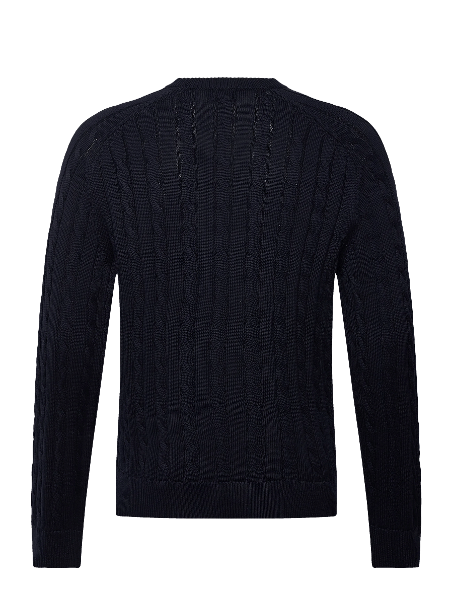 Filippa K - Braided Cotton Crewneck Sweate - rundhals - navy - 2