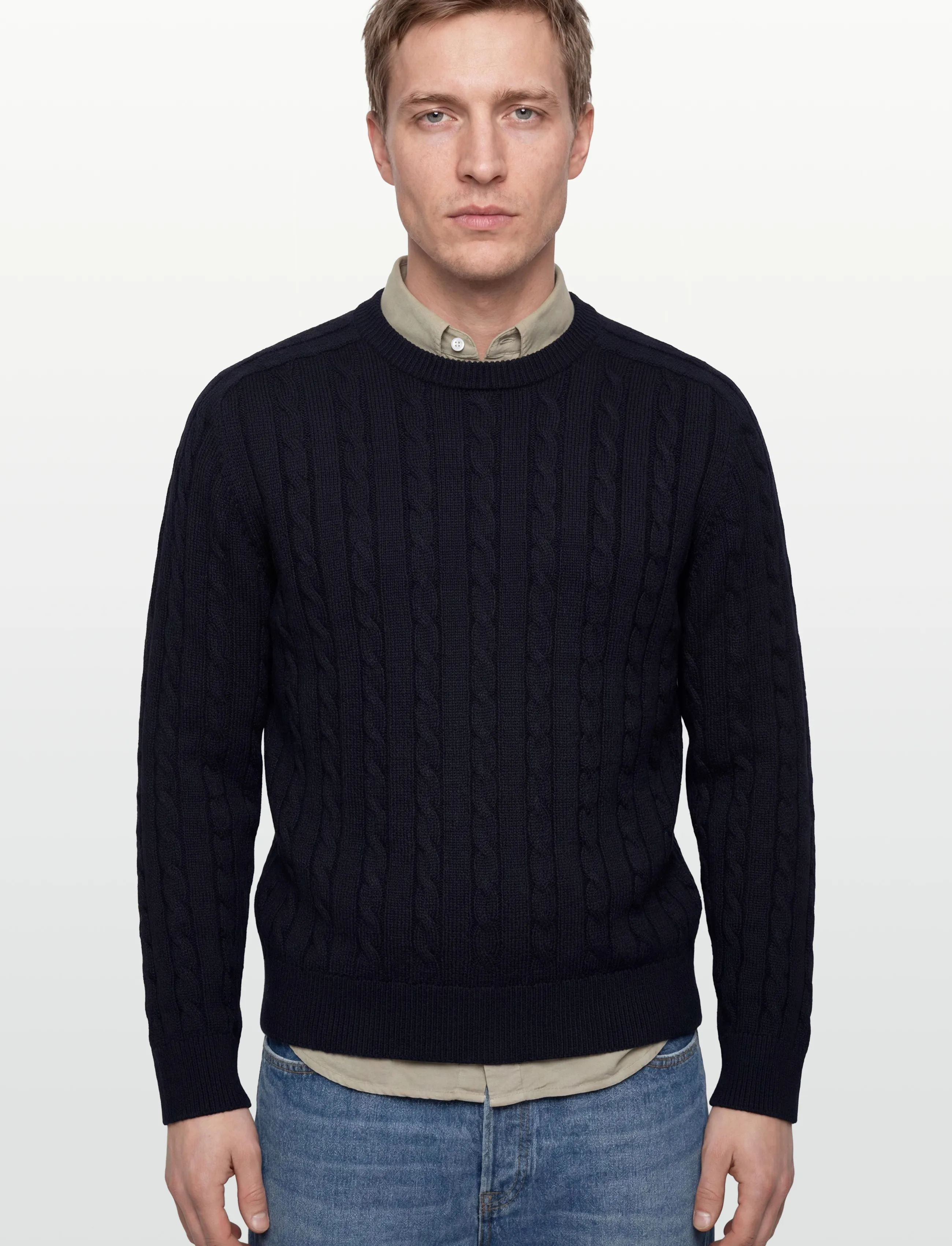 Filippa K - Braided Cotton Crewneck Sweate - rundhalsad - navy - 3