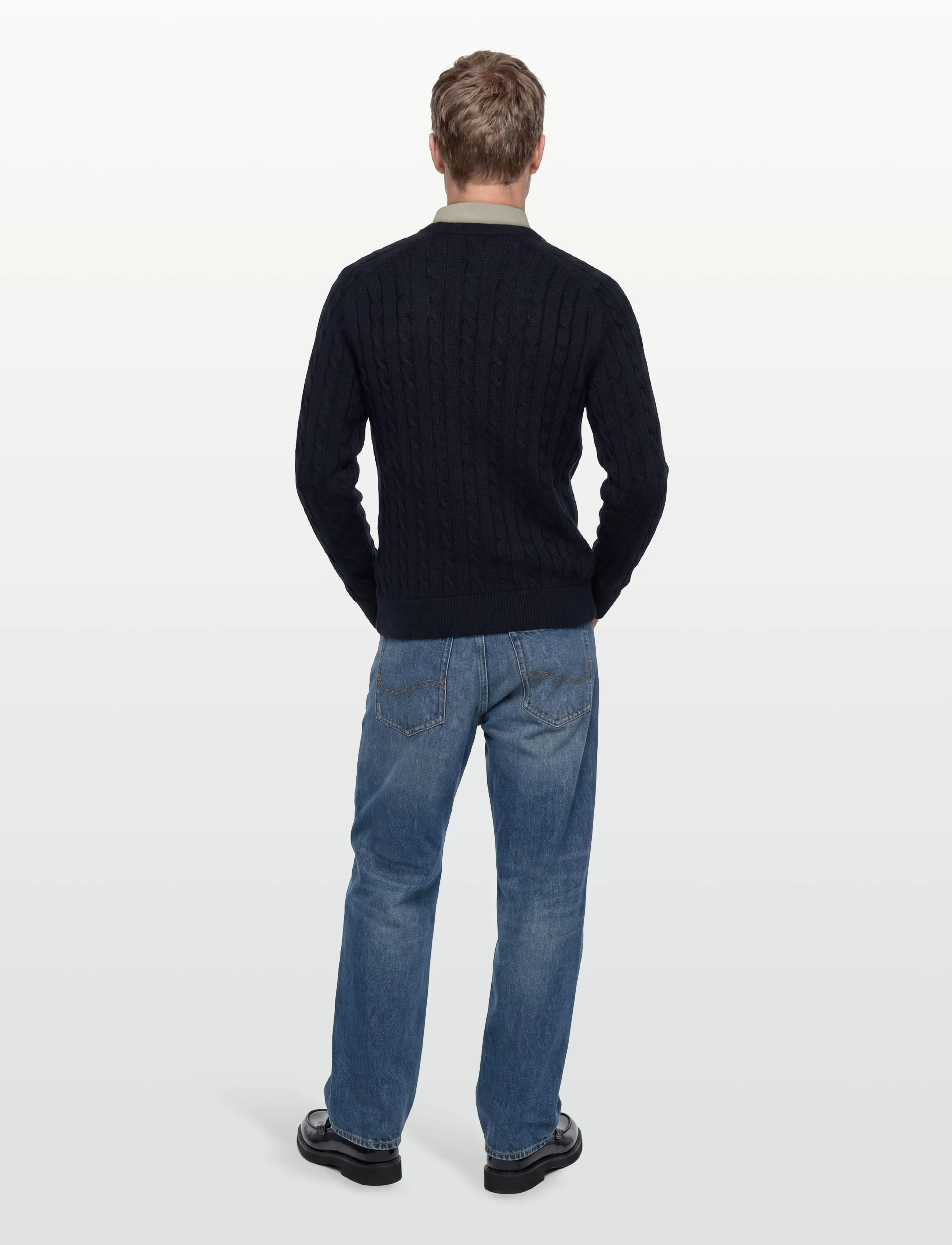 Filippa K - Braided Cotton Crewneck Sweate - rundhalsad - navy - 4