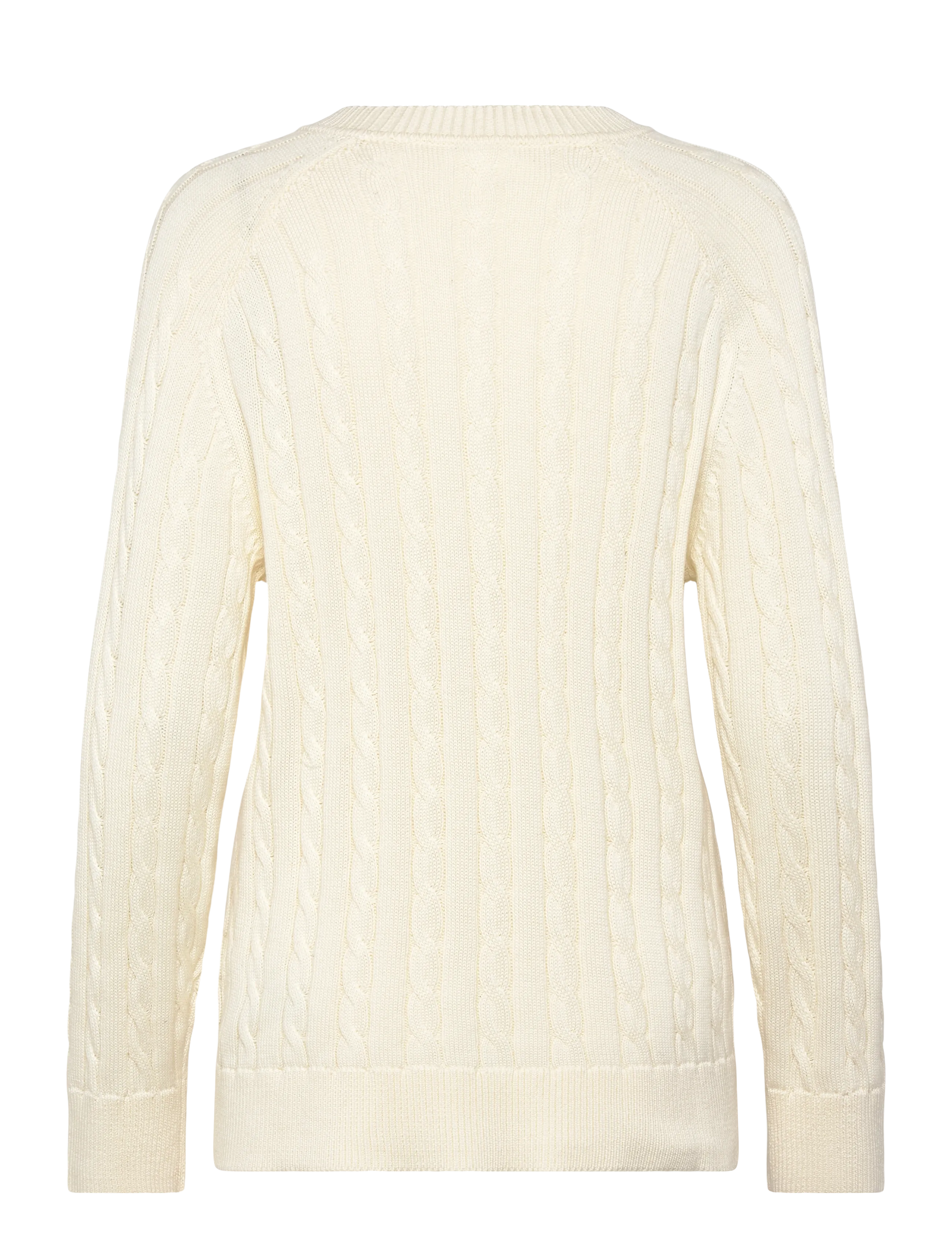 Filippa K - Braided Cotton V-Neck Sweater - trøjer - calico white - 2
