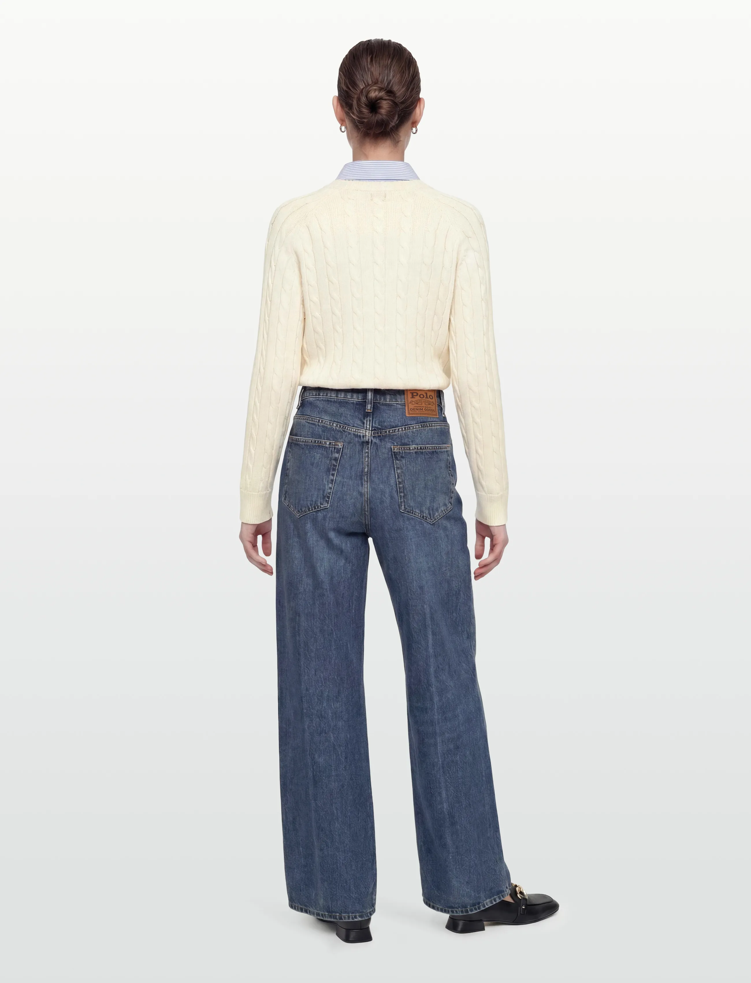 Filippa K - Braided Cotton V-Neck Sweater - trøjer - calico white - 4