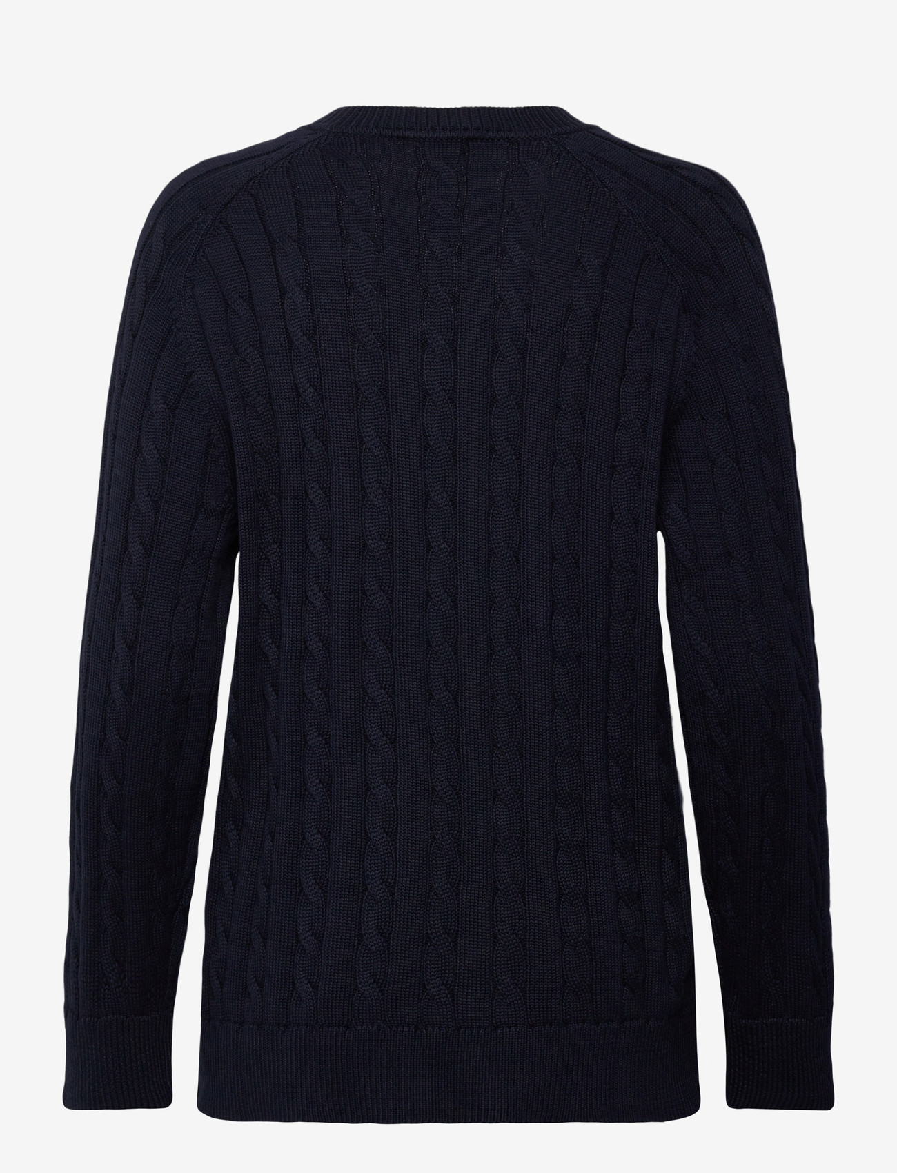 Filippa K - Braided Cotton V-Neck Sweater - trøjer - navy - 2