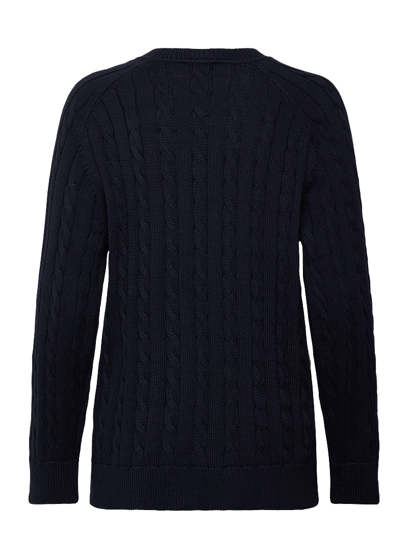 Filippa K - Braided Cotton V-Neck Sweater - pullover - navy - 2