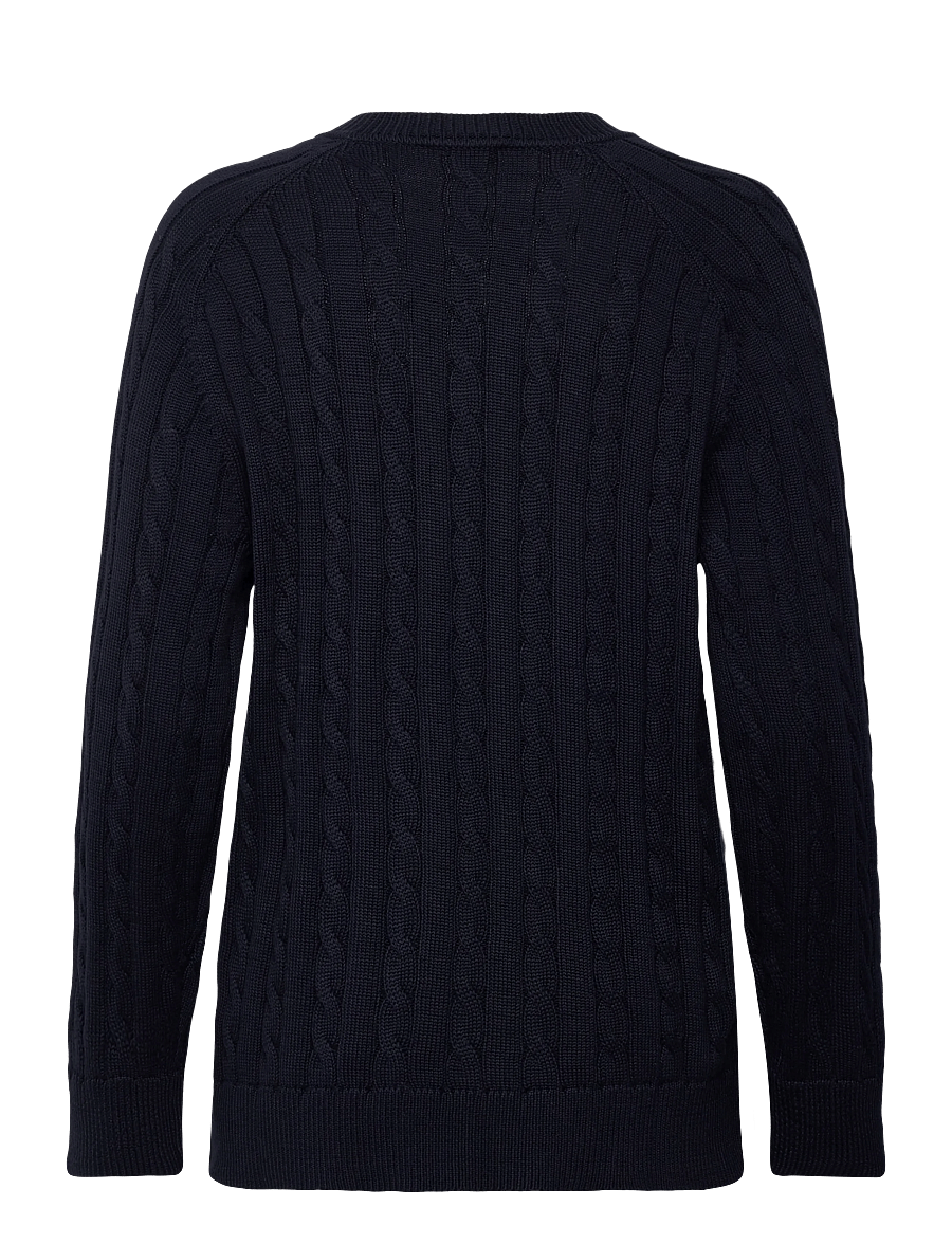 Filippa K - Braided Cotton V-Neck Sweater - pullover - navy - 2