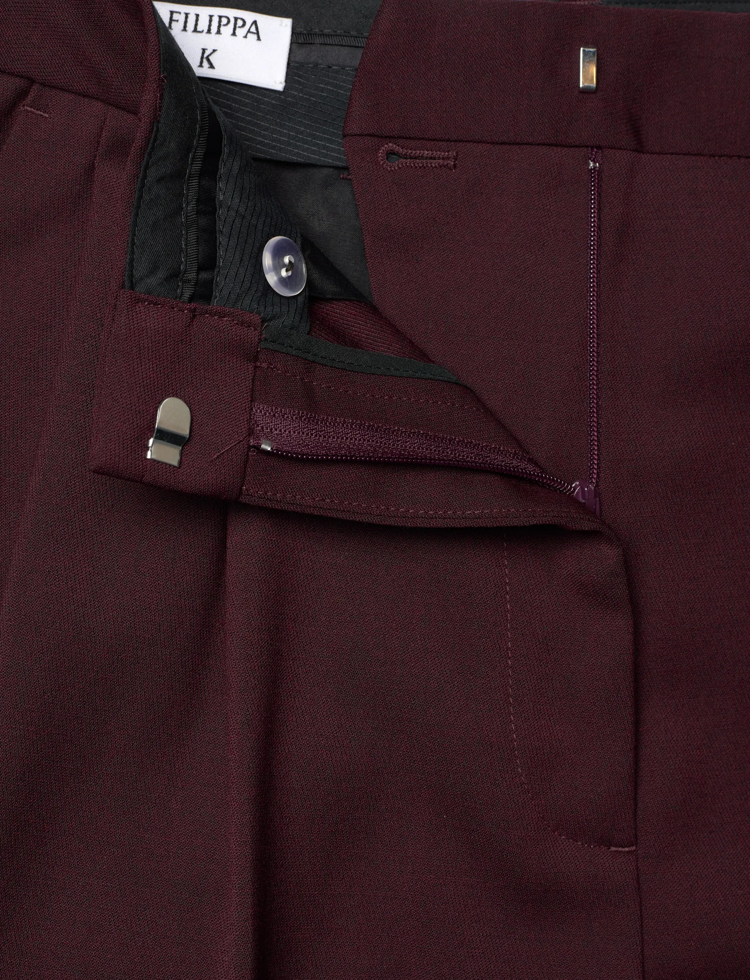 Filippa K - Darcey Wool Trousers - kostymbyxor - dark burgundy - 3