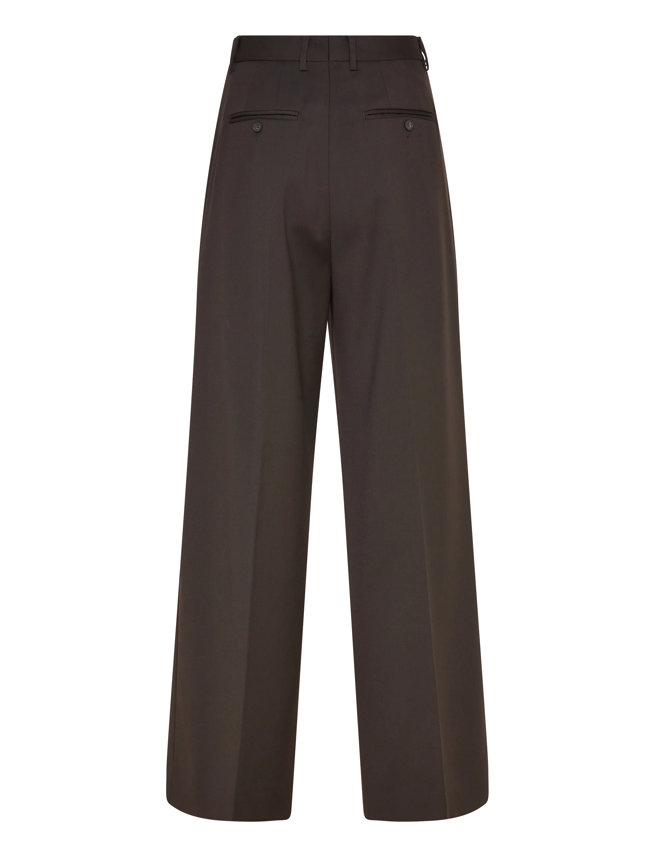 Filippa K - Darcey Wool Trousers - leveälahkeiset housut - dark chocolate - 1