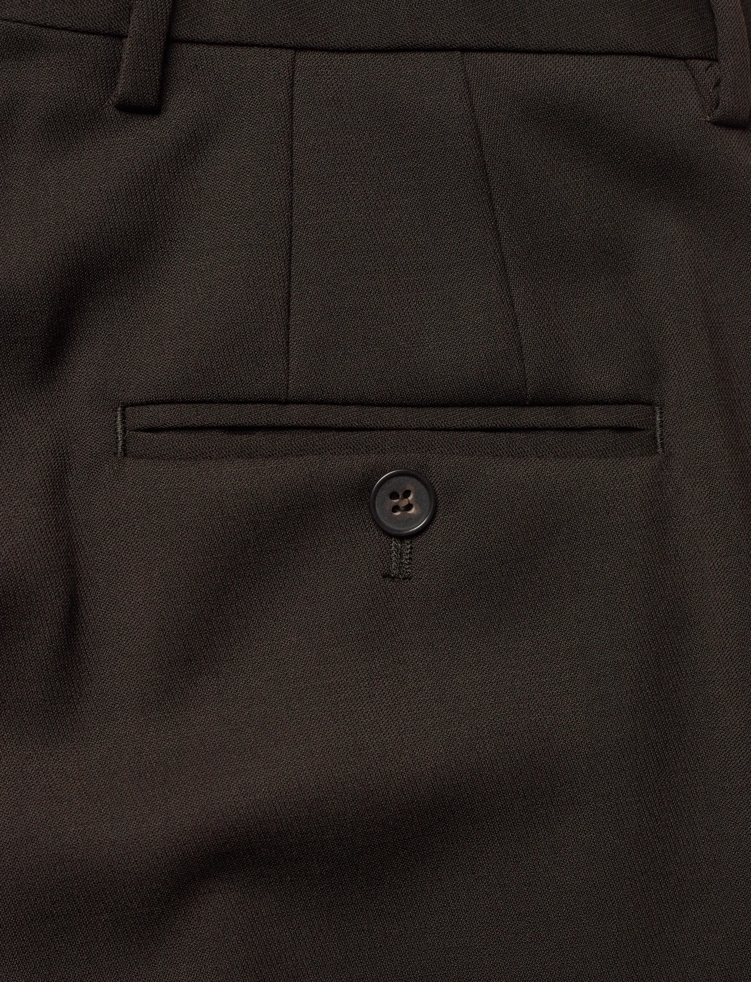 Filippa K - Darcey Wool Trousers - leveälahkeiset housut - dark chocolate - 4