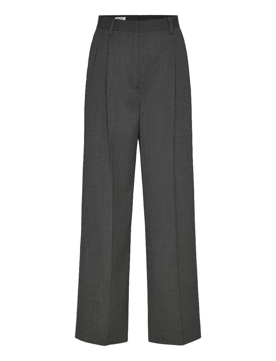 Filippa K - Darcey Wool Trousers - anzugshosen - dark grey melange - 1