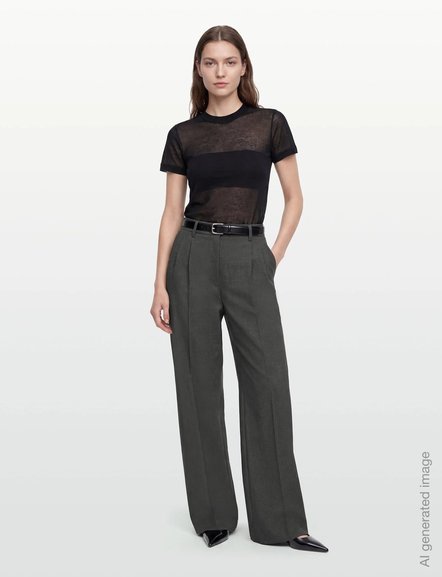 Filippa K - Darcey Wool Trousers - anzugshosen - dark grey melange - 0