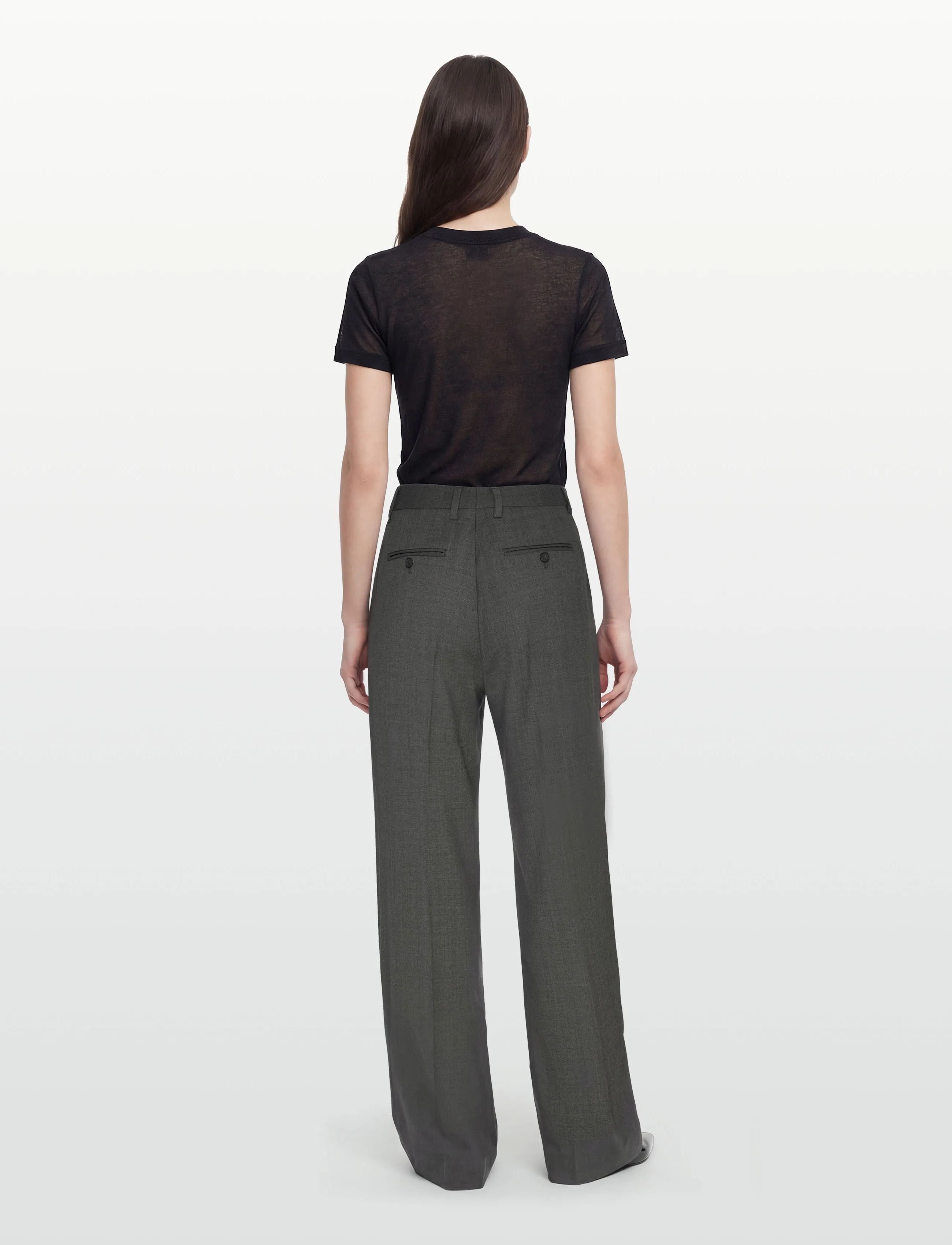 Filippa K - Darcey Wool Trousers - tailored trousers - dark grey melange - 4
