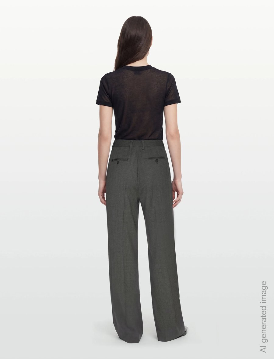 Filippa K - Darcey Wool Trousers - anzugshosen - dark grey melange - 4