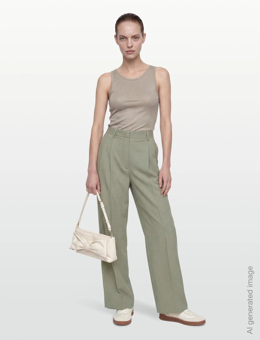 Filippa K - Darcey Wool Trousers - puvunhousut - light green - 0