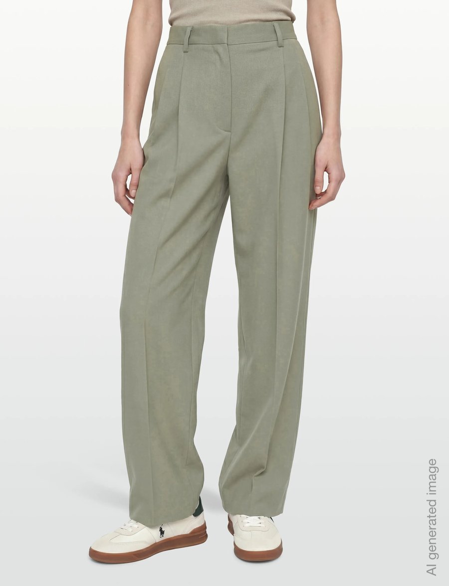 Filippa K - Darcey Wool Trousers - puvunhousut - light green - 3