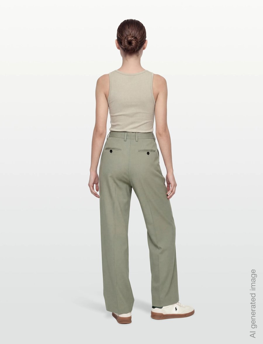 Filippa K - Darcey Wool Trousers - puvunhousut - light green - 4