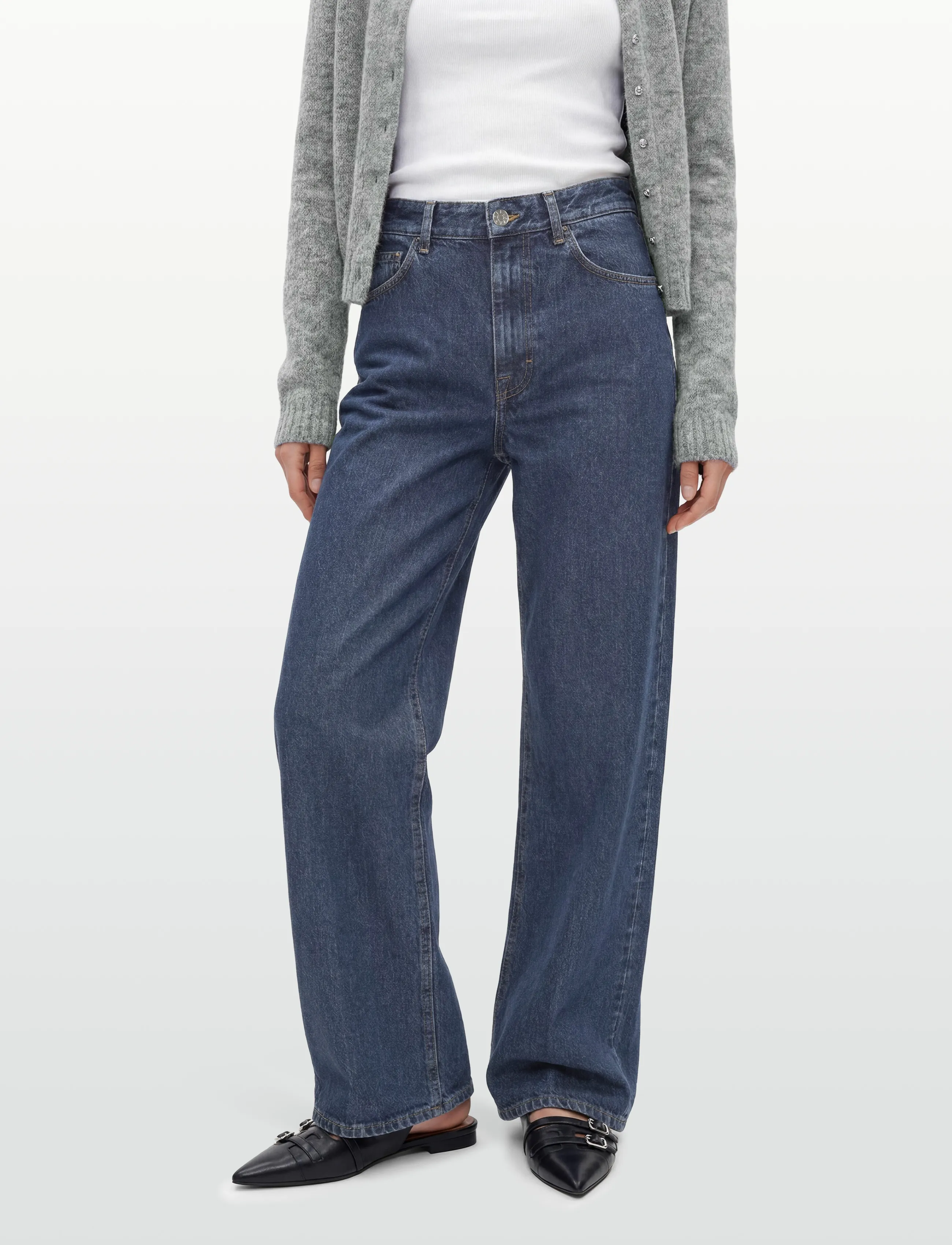 Filippa K - Wide Leg Jeans - džinsa bikses ar platām starām - washed mid blue - 3