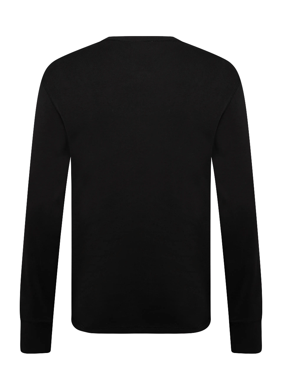 Filippa K - Cotton Rib Henley - pikkade varrukatega t-särgid - black - 1