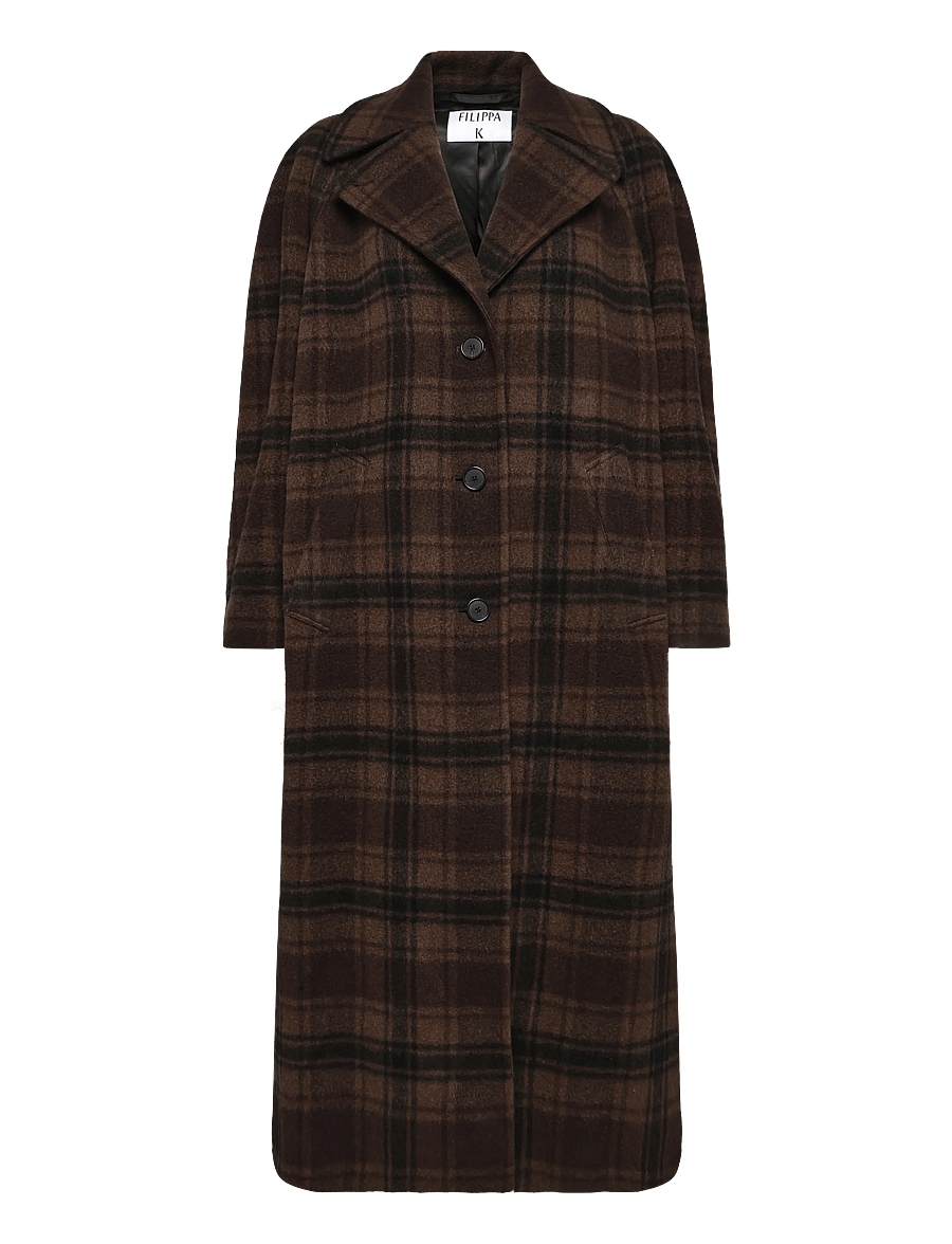 Filippa K - Vanessa Vented Check Coat - winterjacken - brown check - 0