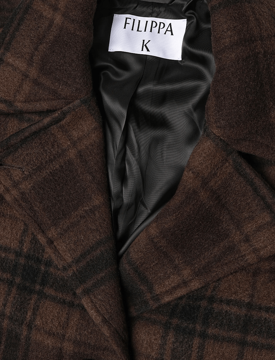 Filippa K - Vanessa Vented Check Coat - winterjacken - brown check - 2