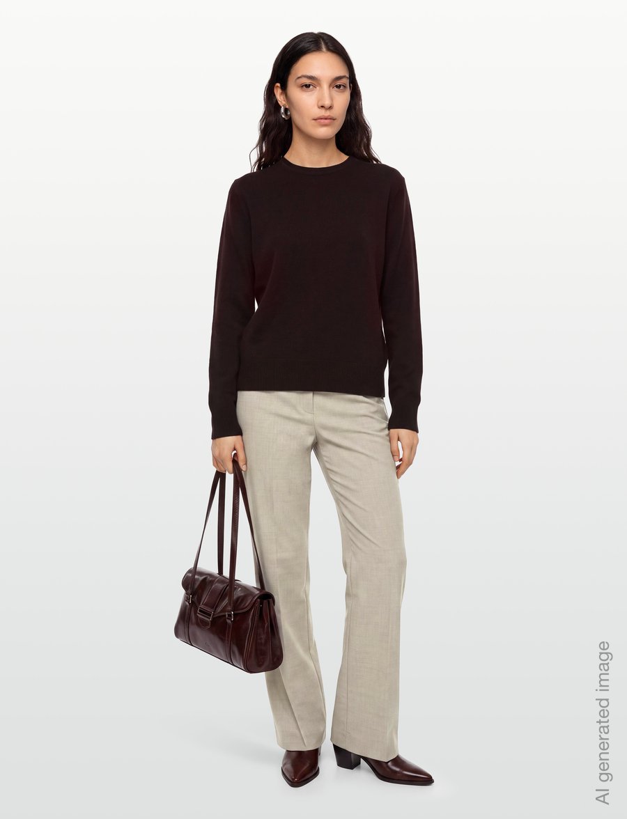 Filippa K - Soft Wool Crewneck Sweater - striktrøjer - dark burgundy - 0