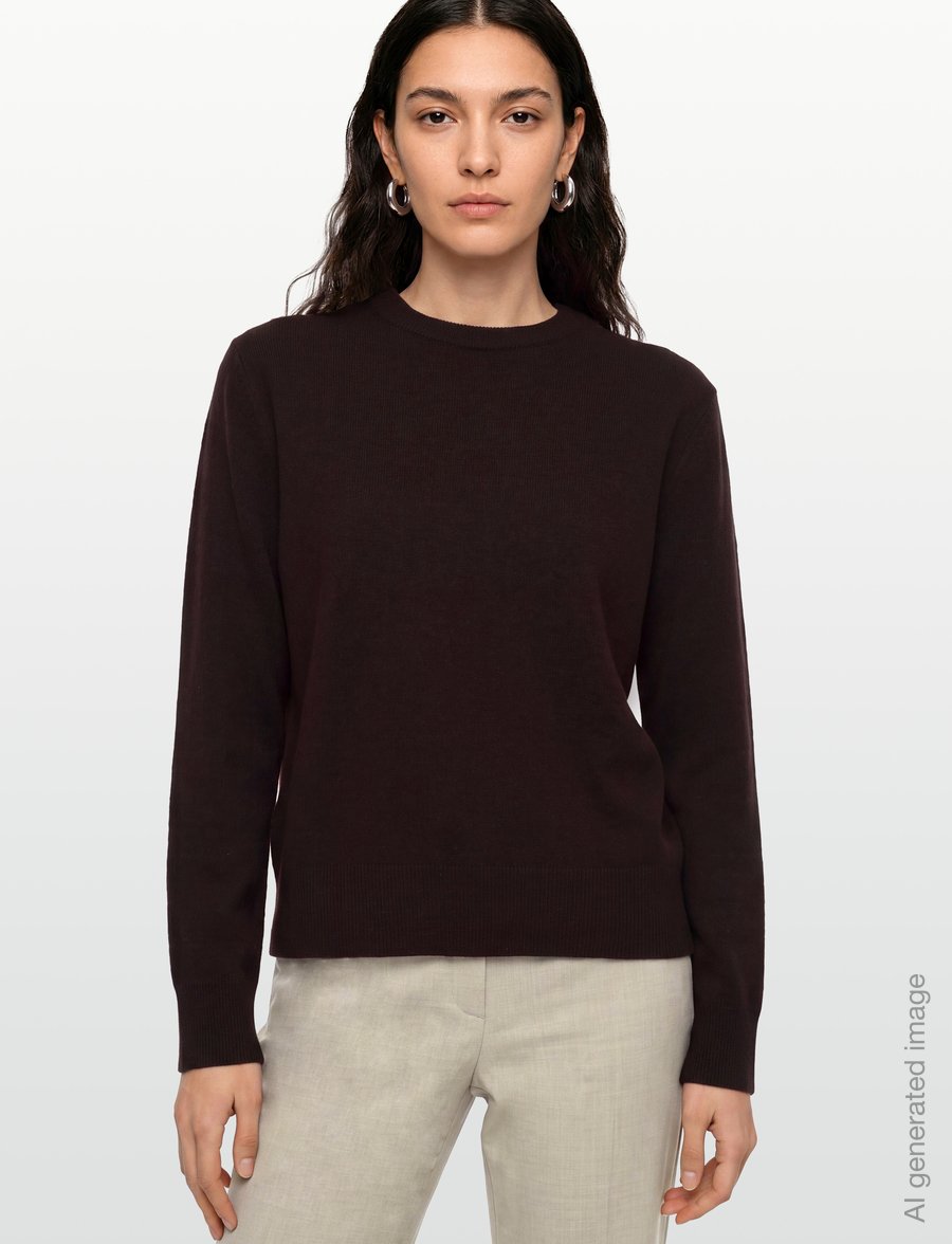 Filippa K - Soft Wool Crewneck Sweater - striktrøjer - dark burgundy - 3
