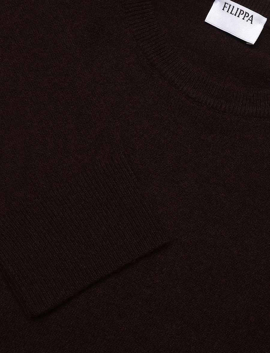 Filippa K - Soft Wool Crewneck Sweater - striktrøjer - dark burgundy - 5