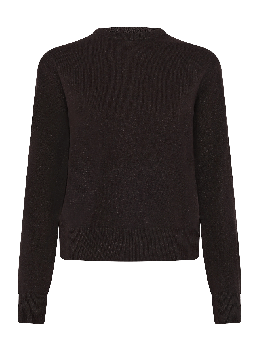 Filippa K - Soft Wool Crewneck Sweater - stickade tröjor - dark chocolate - 1
