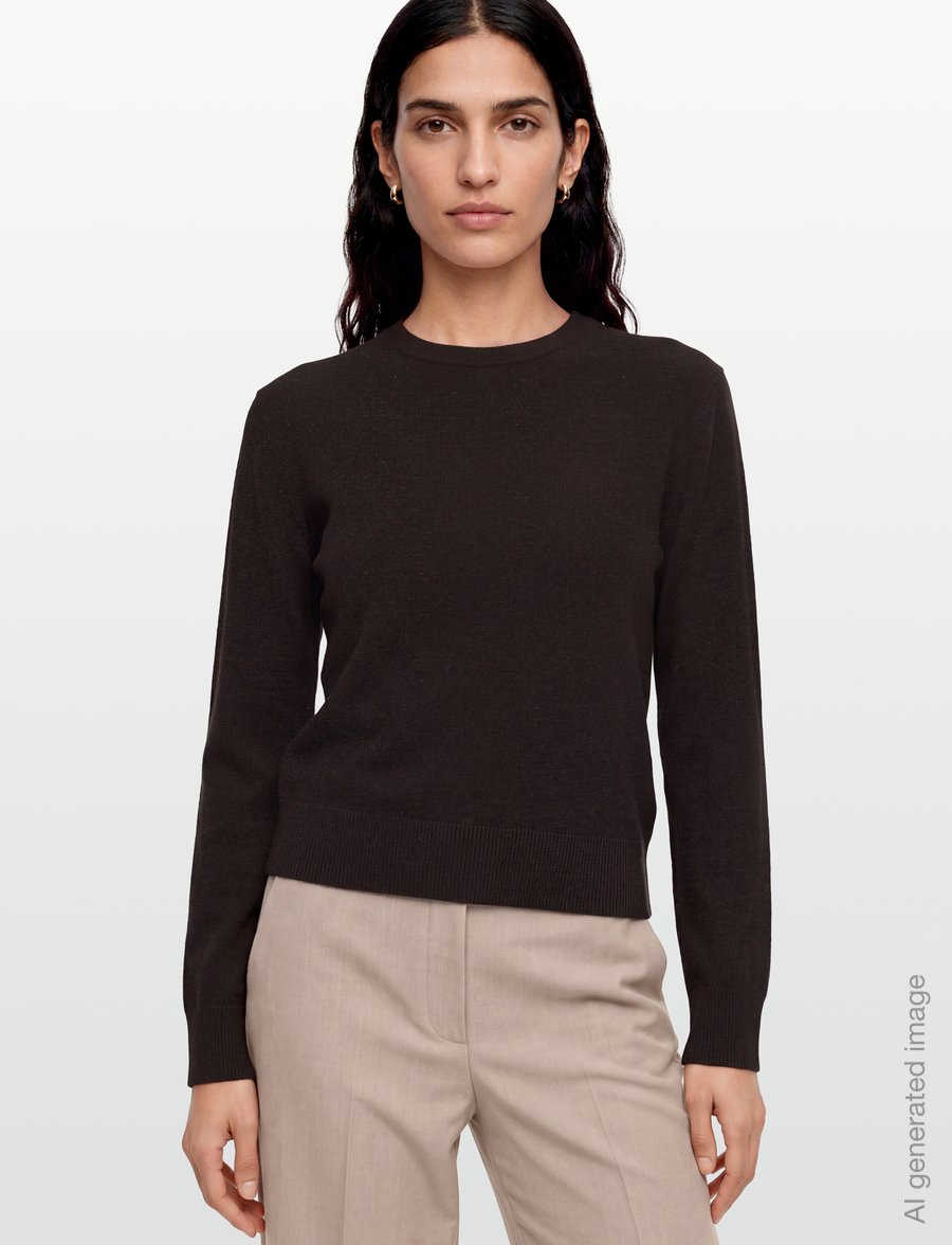 Filippa K - Soft Wool Crewneck Sweater - stickade tröjor - dark chocolate - 3