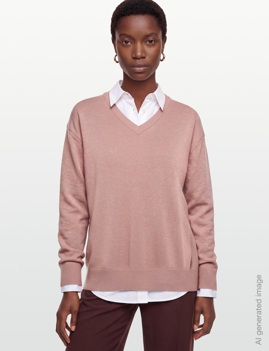 Filippa K - Soft Wool V-Neck Sweater - pullover - light pink - 3
