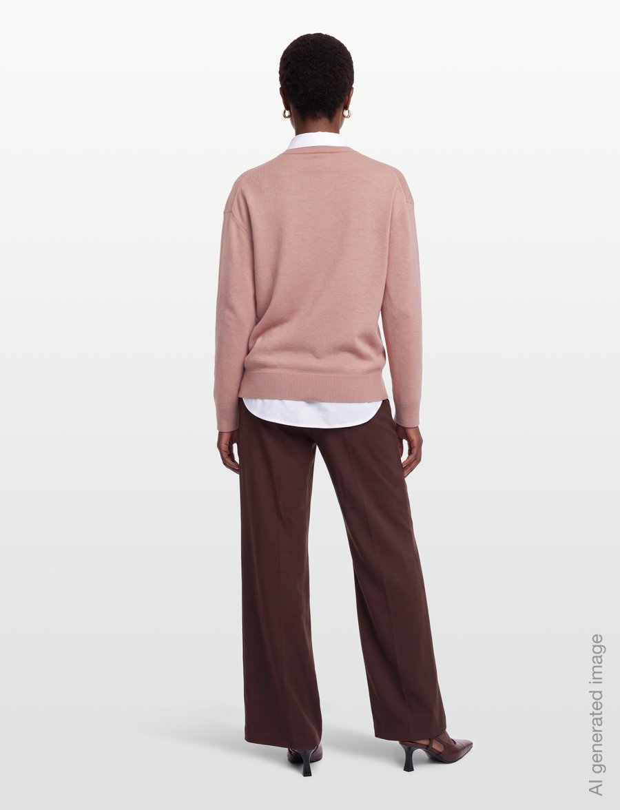 Filippa K - Soft Wool V-Neck Sweater - pullover - light pink - 4