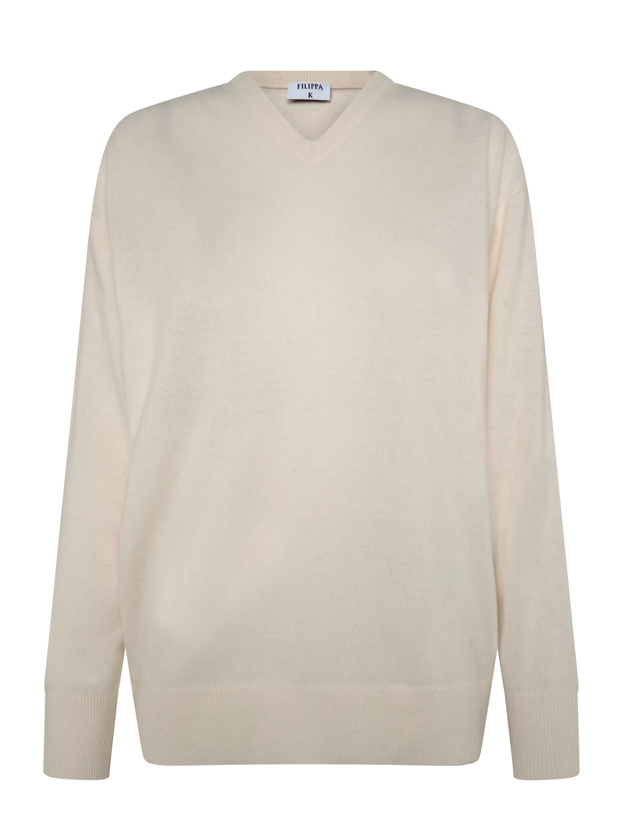 Filippa K Soft Wool V-Neck Sweater - Pullover - OFF-WHITE / cream