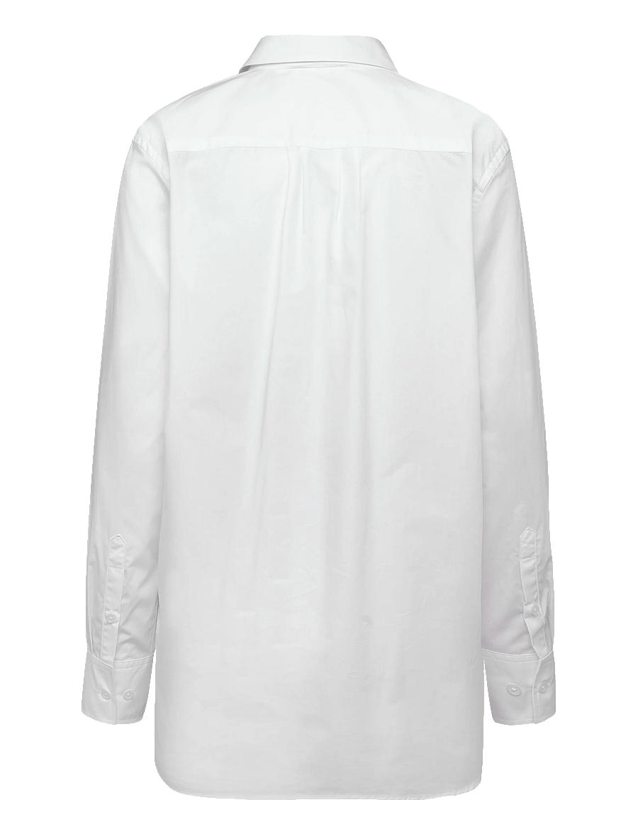 Filippa K - Pleated Poplin Shirt - langärmlige hemden - white - 1